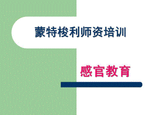 幼儿园蒙特梭利感官培训PPT课件蒙特梭利师资培训.感官ppt.pptx