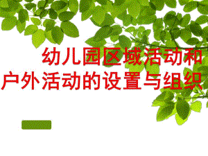 幼儿园区域活动和户外活动的设置与组织PPT课件幼儿园区域活动设置与组织.ppt