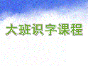 幼儿园大班识字课程PPT课件幼儿识字ppt.pptx