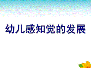 幼儿感知觉的发展PPT课件ppt.ppt