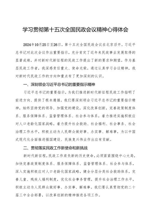 2024年民政局开展学习全国民政会议精神心得体会.docx
