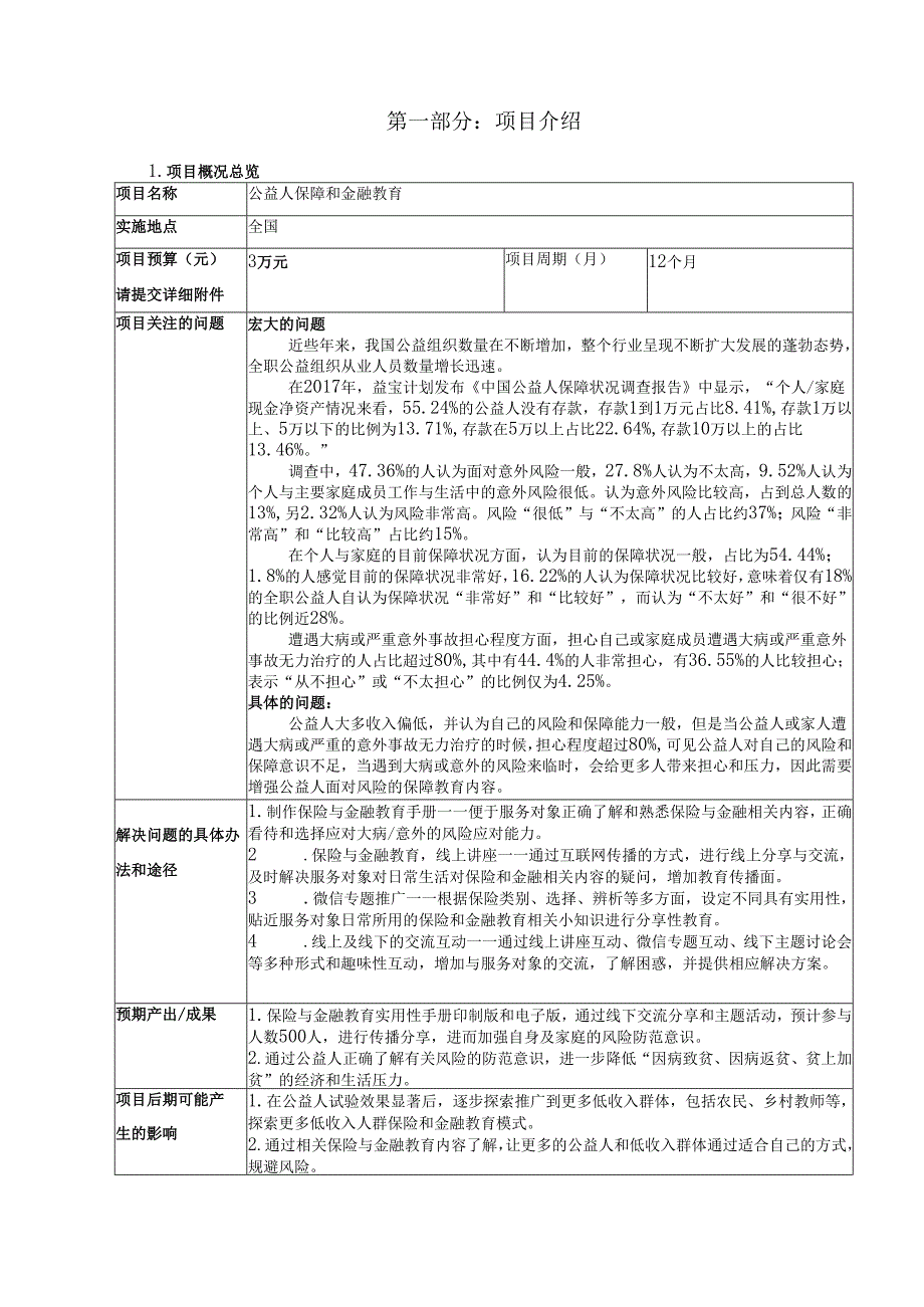 中国公益人保险和金融教育项目建议书模板.docx_第2页