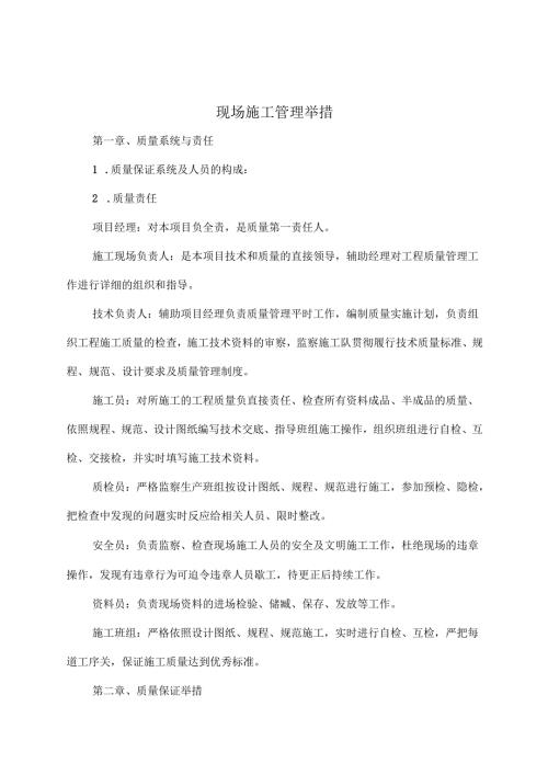 现场施工管理措施方案.docx