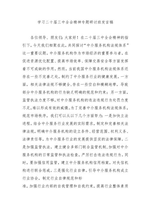 2024年开展《学习二十届三中全会精神》专题研讨班发言稿（5份）_51.docx