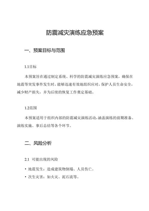 防震减灾演练应急预案.docx