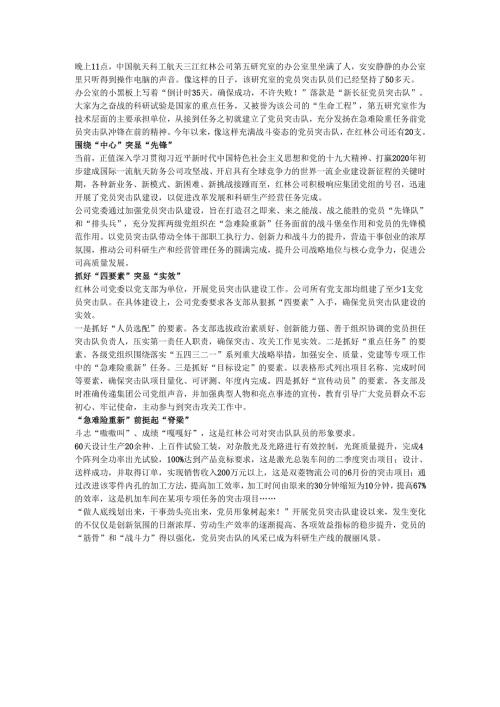 公司“党员突击队”：挺起党员的脊梁.docx