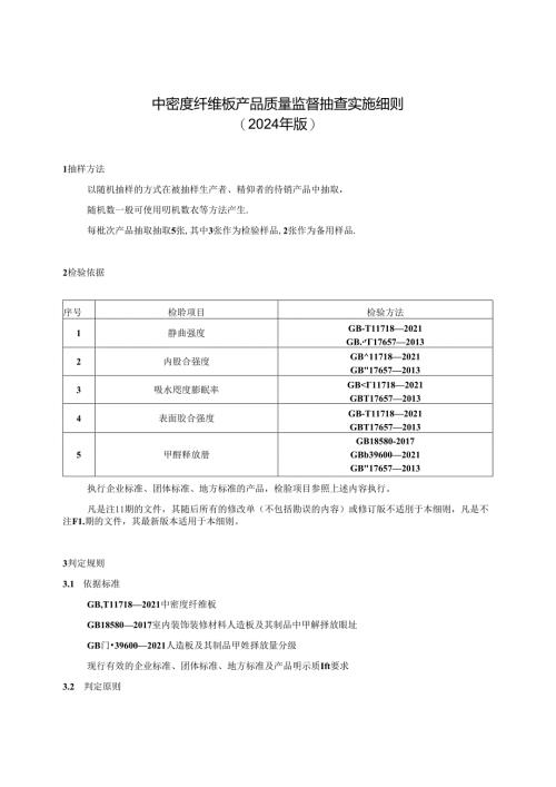 中密度纤维板产品质量河南省监督抽查实施细则.docx