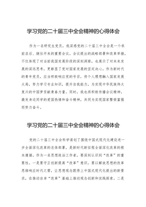 学习贯彻2024年二十届三中全会精神心得感悟交流发言32篇.docx