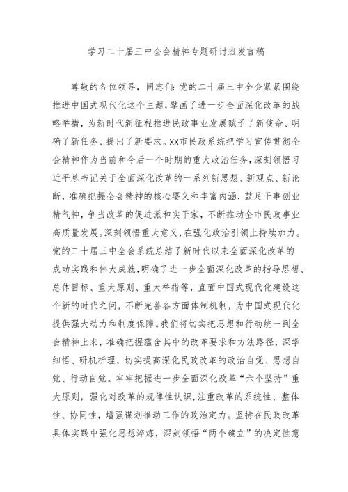 2024年开展《学习二十届三中全会精神》专题研讨班发言稿（4份）_52.docx
