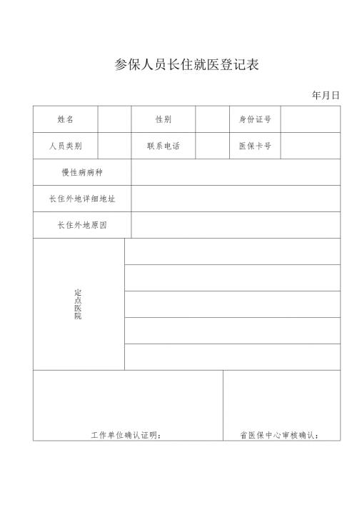 参保人员长住就医登记表.docx