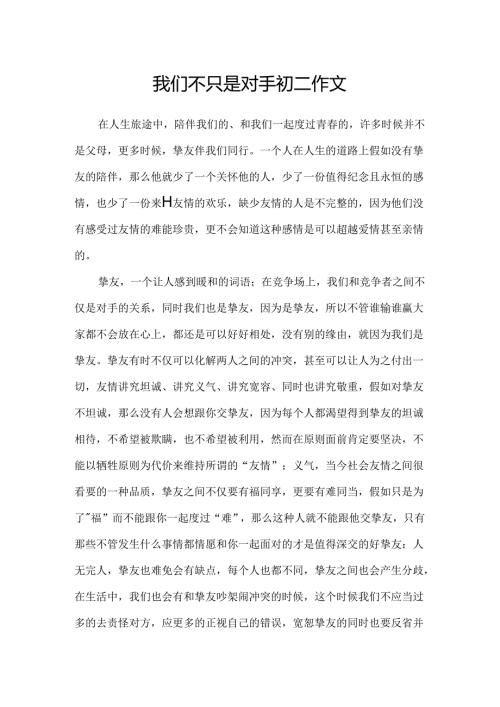 我们不只是对手初二作文.docx