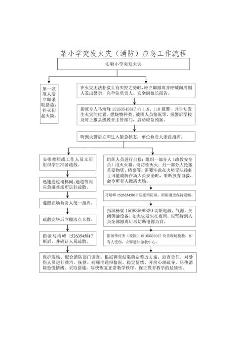 小学学校突发火灾消防应急工作流程.docx