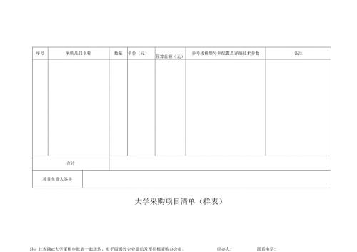 大学采购项目清单.docx