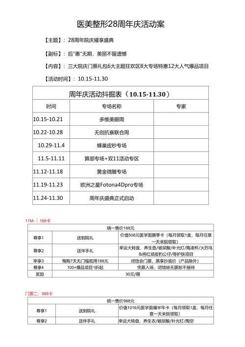 医美整形医院周年庆活动执行方案.docx