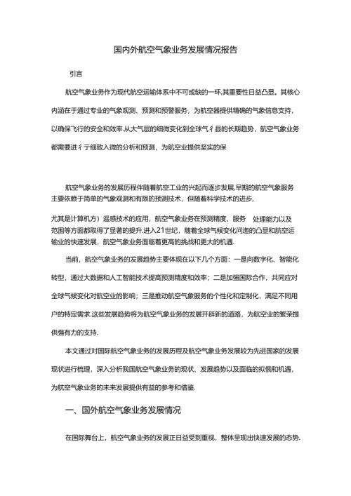 国内外航空气象业务发展情况报告.docx