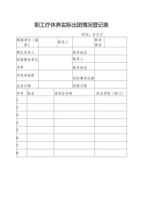 职工疗休养实际出团情况登记表.docx