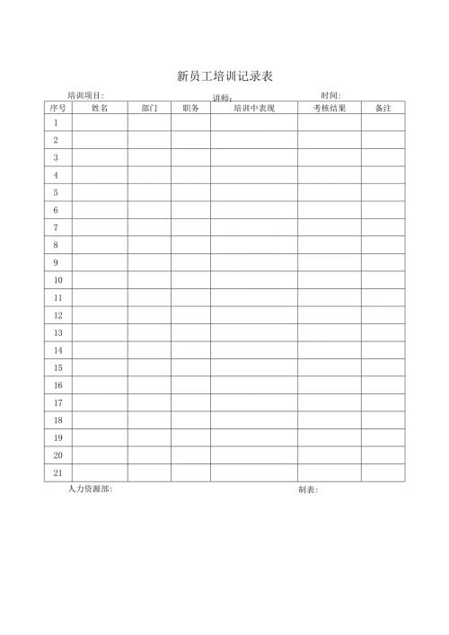 新员工培训记录表.docx
