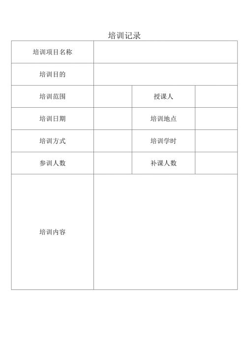 培训记录表格.docx