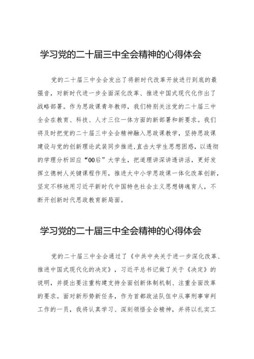 学习贯彻2024年二十届三中全会精神心得感悟最新版32篇.docx