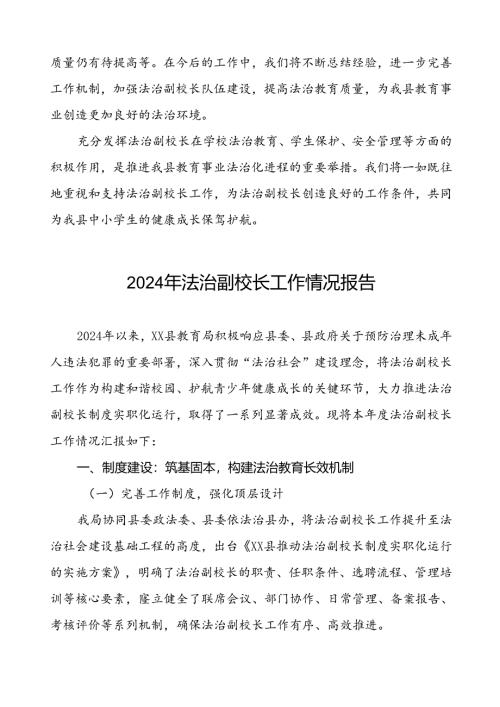 2024年度法治副校长工作总结汇报8篇.docx