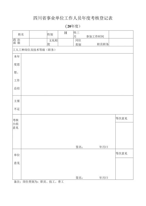 事业单位工作人员年度考核登记表.docx