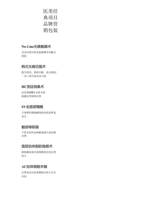 医美经典项目品牌营销包装.docx