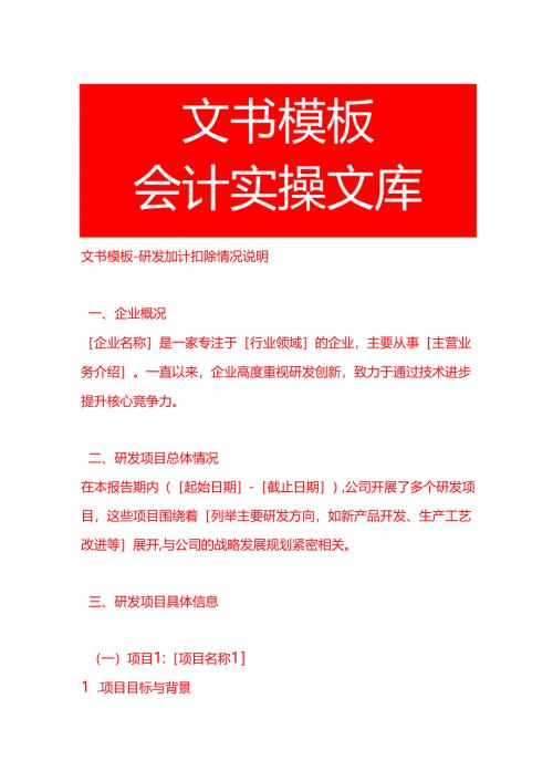 文书模板-研发加计扣除情况说明.docx