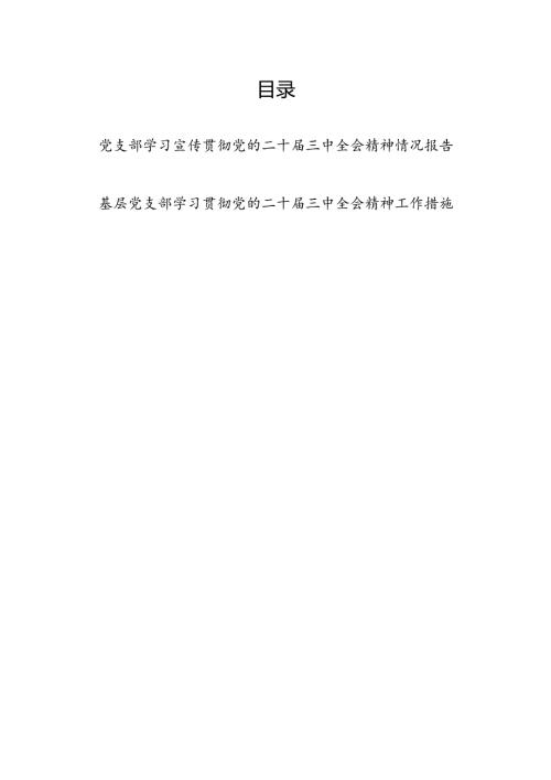2024基层党支部学习宣传贯彻党的二十届三中全会精神情况总结报告和工作措施.docx