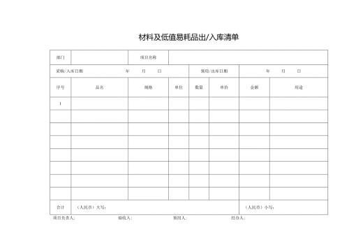 材料及低值易耗品出入库清单.docx