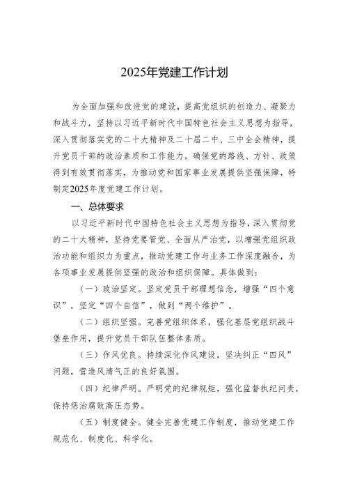 2025年党建工作计划.docx