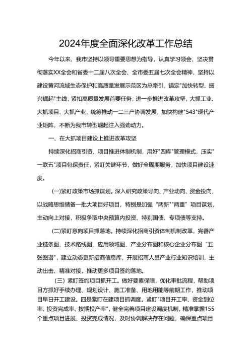 2024年度全面深化改革工作总结.docx