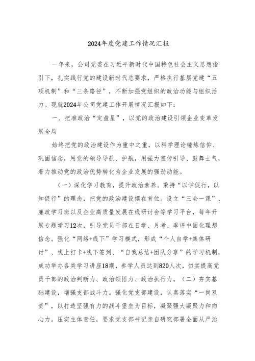 2024年度党建工作情况汇报.docx