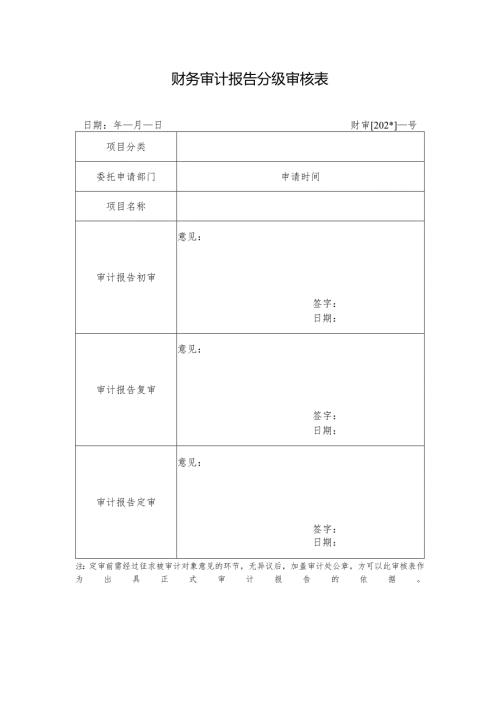 财务审计报告分级审核表.docx