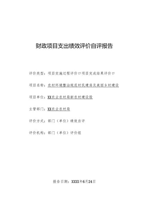 财政项目支出绩效评价自评报告.docx