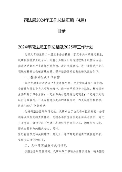 司法局2024年工作总结汇编（4篇）.docx