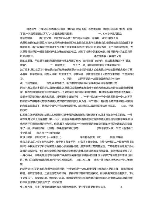 小学见习总结和见习体会.docx