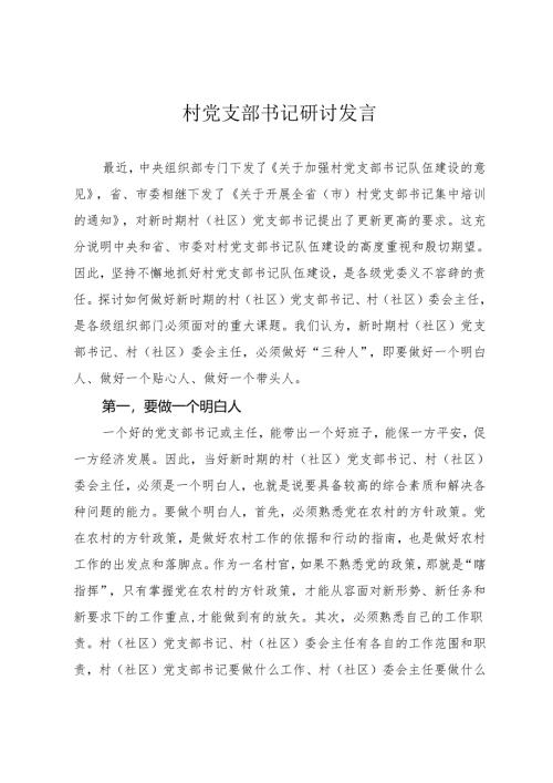 村党支部书记研讨发言.docx