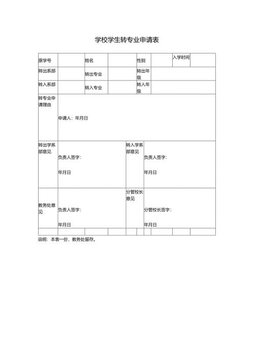 学校学生转专业申请表.docx