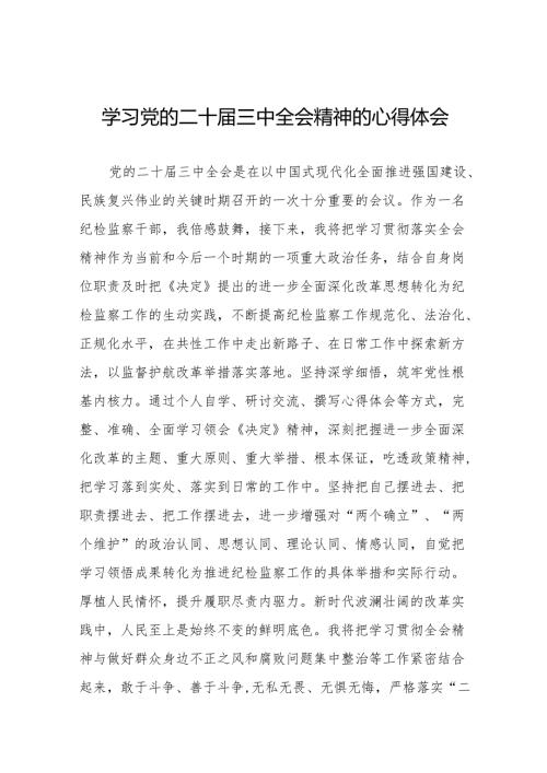 学习贯彻党的二十届三中全会精神的心得感悟简短交流发言稿精品32篇.docx
