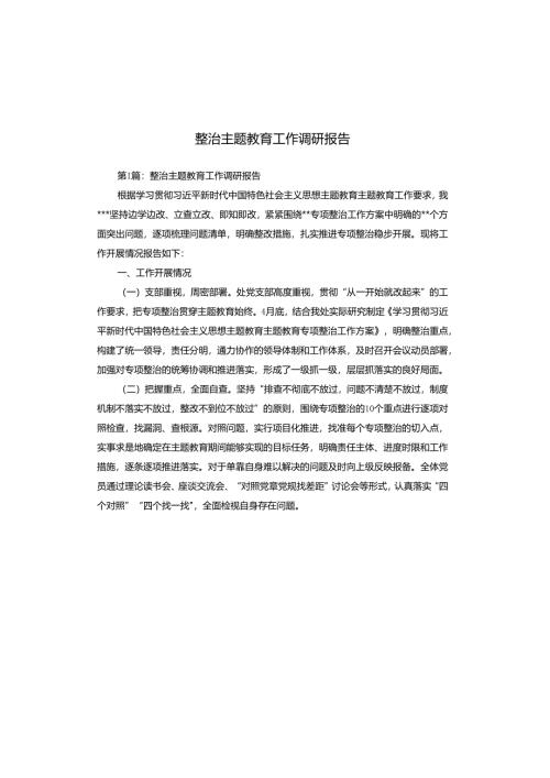 整治主题教育工作调研报告.docx