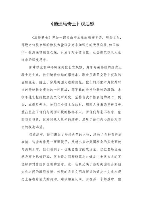《逍遥骑士》观后感.docx