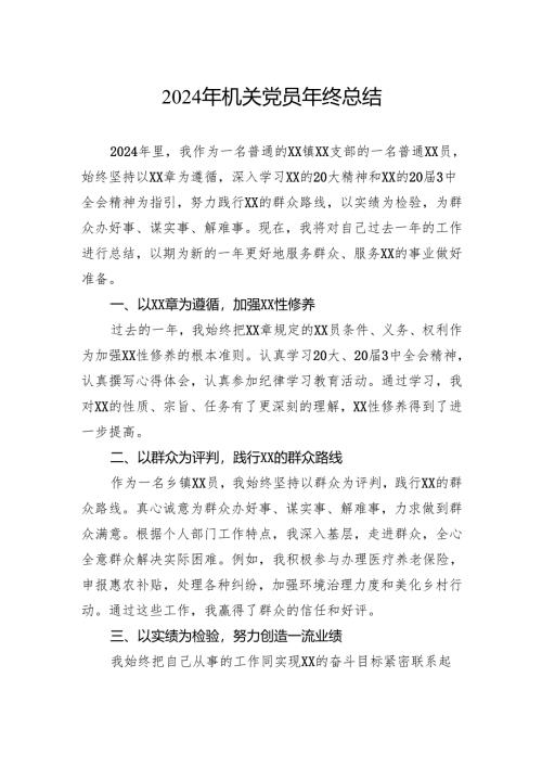 2024年机关党员年终总结.docx