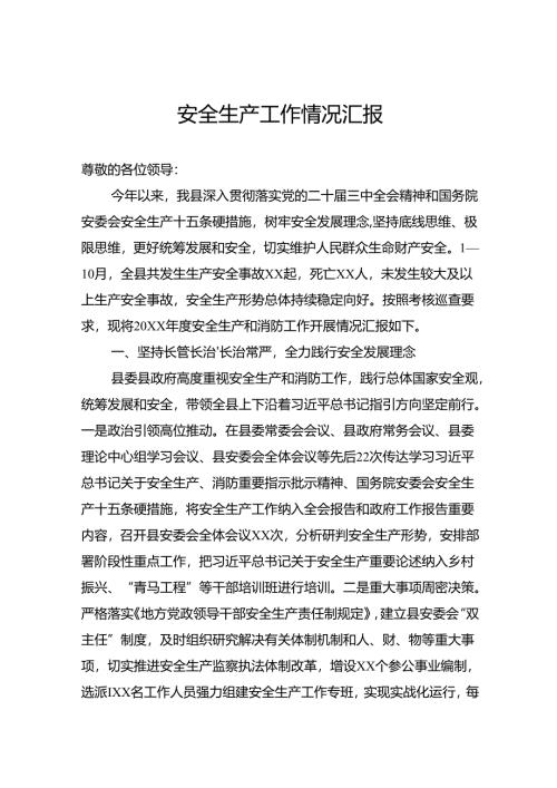 安全生产工作情况汇报.docx