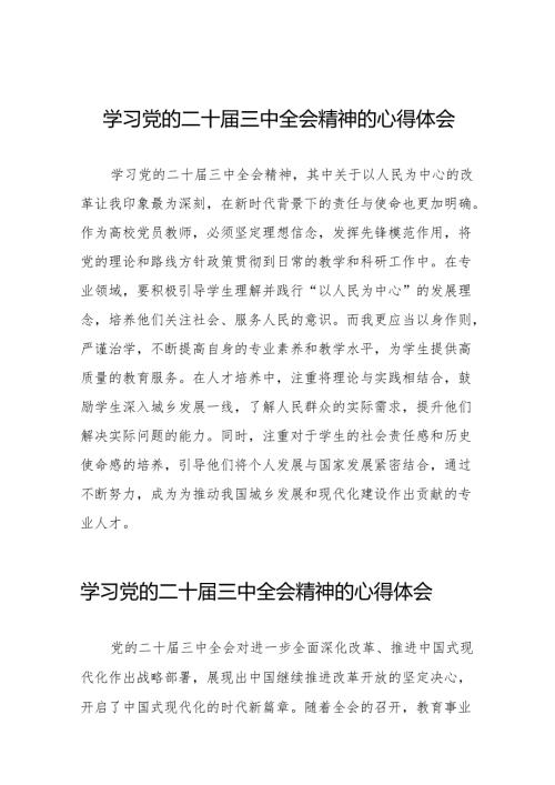 学习贯彻2024年二十届三中全会精神心得体会研讨发言38篇.docx