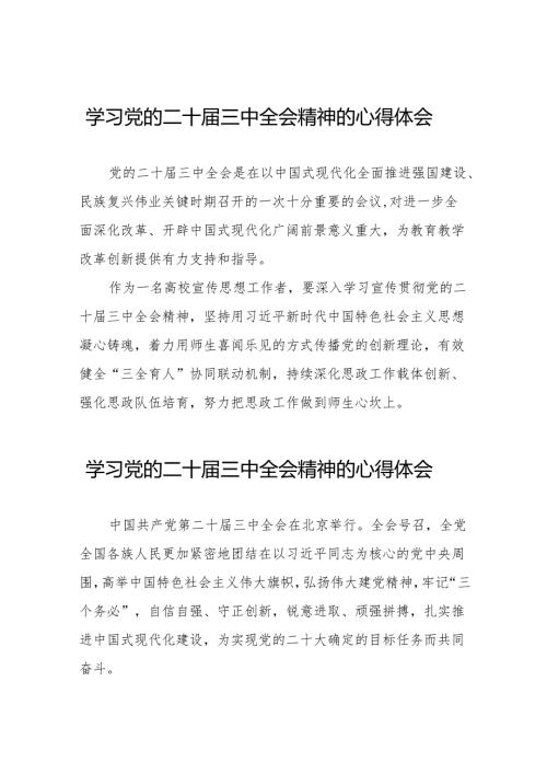 学习党的二十届三中全会精神的心得体会交流发言38篇.docx