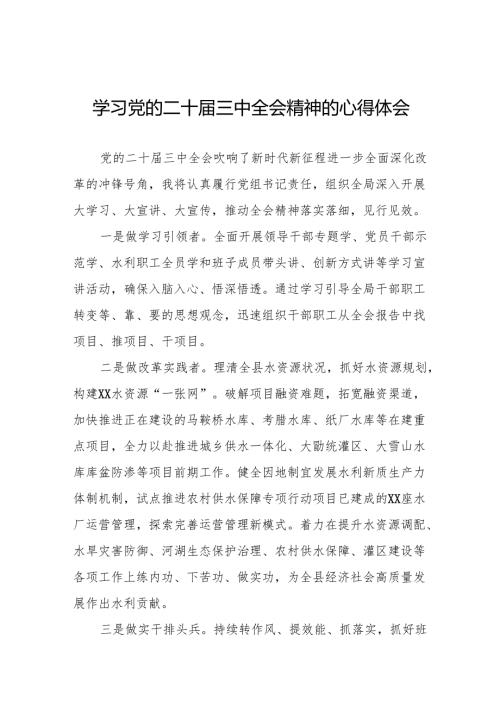 学习贯彻党的二十届三中全会精神的心得体会简短交流发言材料32篇.docx
