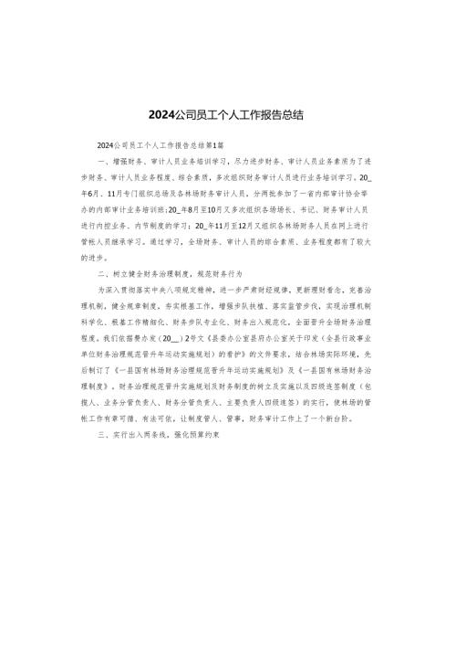 2024公司员工个人工作报告总结.docx