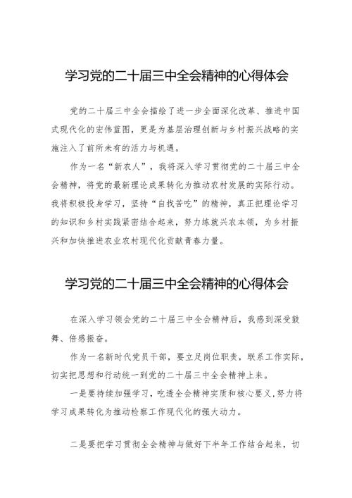 学习贯彻党的二十届三中全会精神的心得体会简短交流发言稿模板32篇.docx