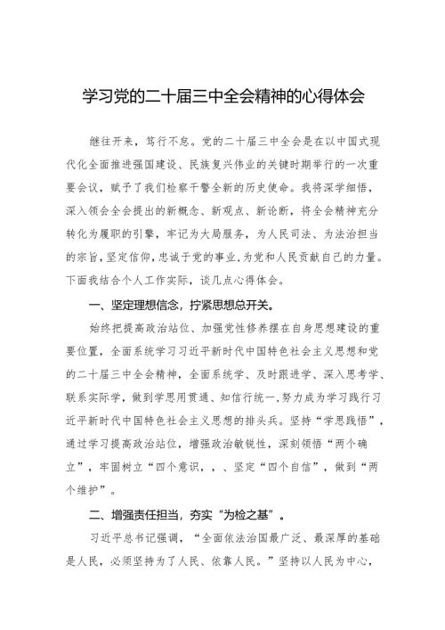 学习贯彻党的二十届三中全会精神的心得体会简短交流发言稿32篇.docx