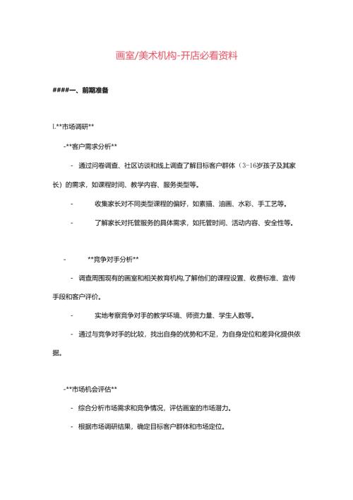 画室美术机构-开店必看资料.docx